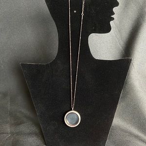 Origami Owl chocolate brown reversible charm necklace.